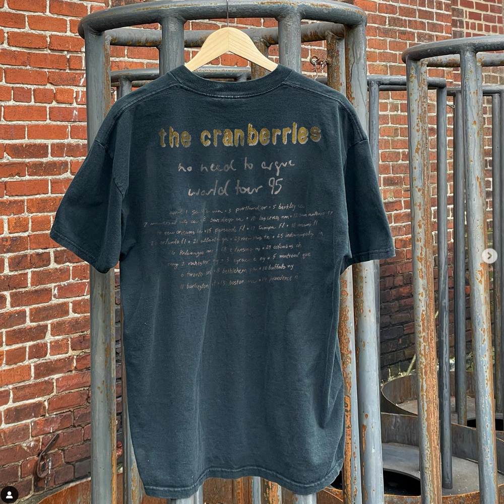 The Cranberries - No Need To Argue 1995 World Tour - Black Washed T -Shirt