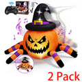 (2 pack) 2.6ft Remote Control Halloween Inflatable with Music Lights,Pumpkin Spider Car Blow ups Rc Car,Indoor Outdoor Decorations