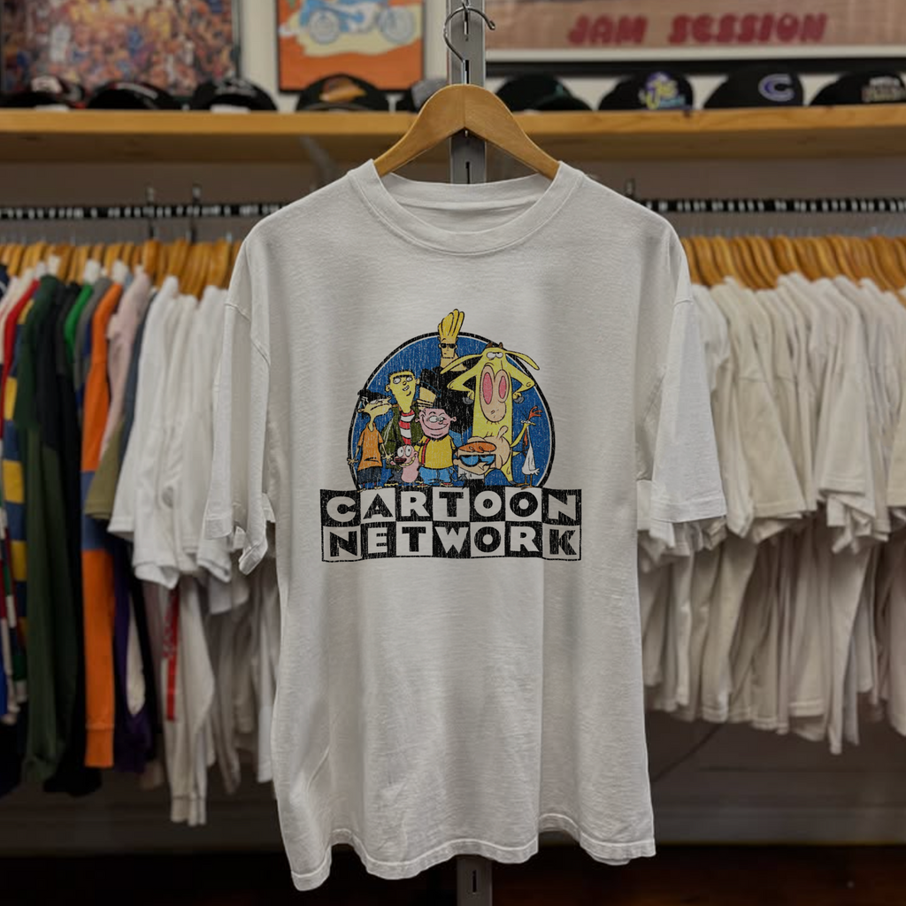 90s Cartoon Network Promo Washed White Tee