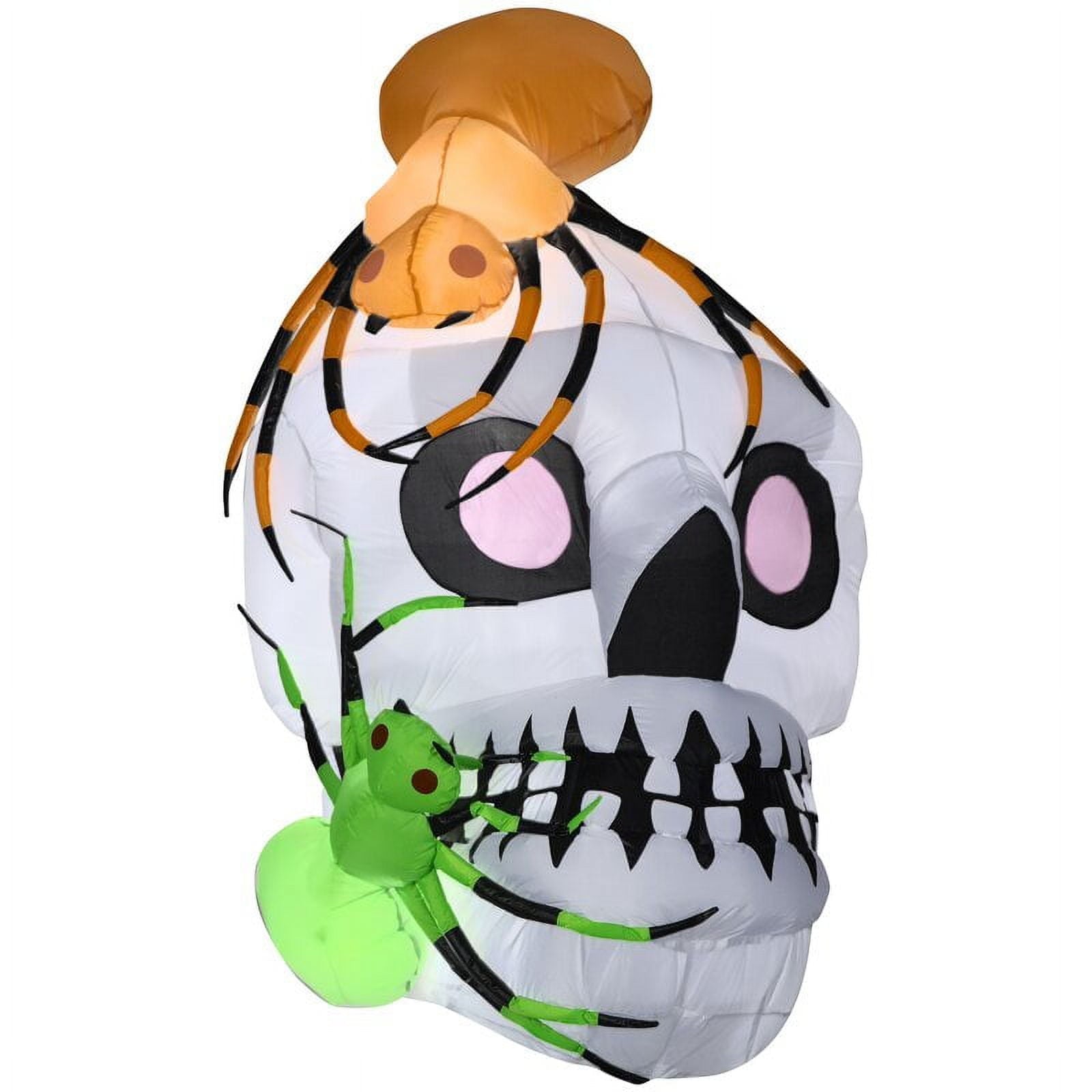 5 1/2' Airblown Inflatable Skull With Spiders Scene Halloween Yard Decoration