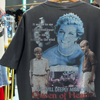 1997 Diana Princess Of Wales Grail Washed Black Rap T-Shirt