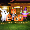 8FT Length Halloween Inflatable Witch, Ghost, with Pumpkin Outdoor Decoration for Party Garden Lawn House Holiday Decor,Built-in LED Lights & Powerful Air Blower