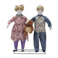 Apocalypse Twins Halloween Animatronics with Red Eyes & Head Sync, 3-Ft