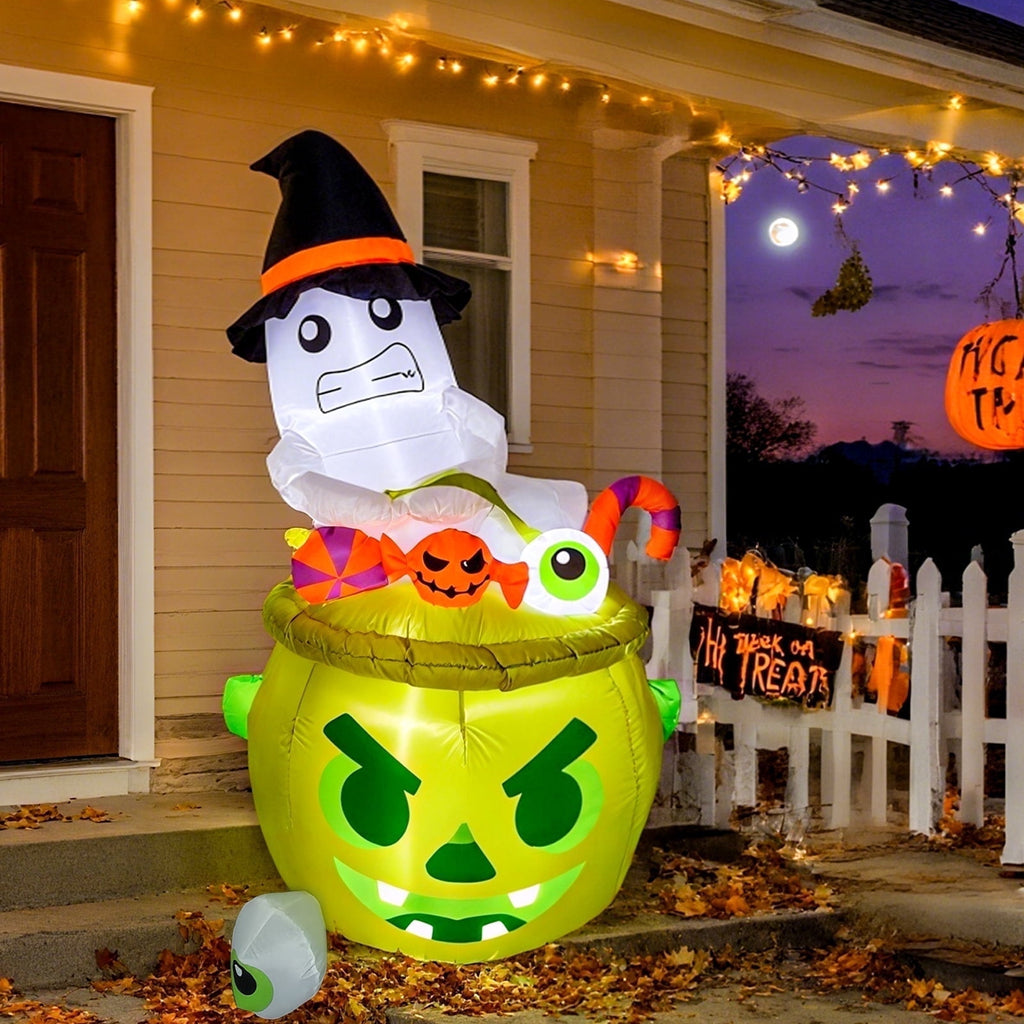 CrypticCrops Thanksgiving Inflatable Turkey 5FT Blow up Outdoor Thanksgiving Inflatables Decoration with LED Lights for Holiday Party Yard Garden