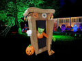 CozyBox 6FT Halloween Animated LED Inflatable Spooky Outhouse with Monster Holiday Yard Decoration