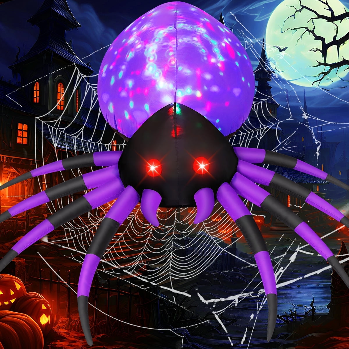 Halloween Inflatable 5 FT Halloween Spider Inflatable, Inflatable Halloween Spider Halloween Blow Up Spider with LED Lights, Outdoor Halloween Decorations Clearance for Halloween/Holiday/Party