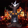 Halloween Inflatables 9 FT Animated Halloween Tree Inflatables with Built-in LED lights, Scary Spooky Tree Inflatable with White Ghost, Outdoor Halloween Decorations for Halloween Holiday Party