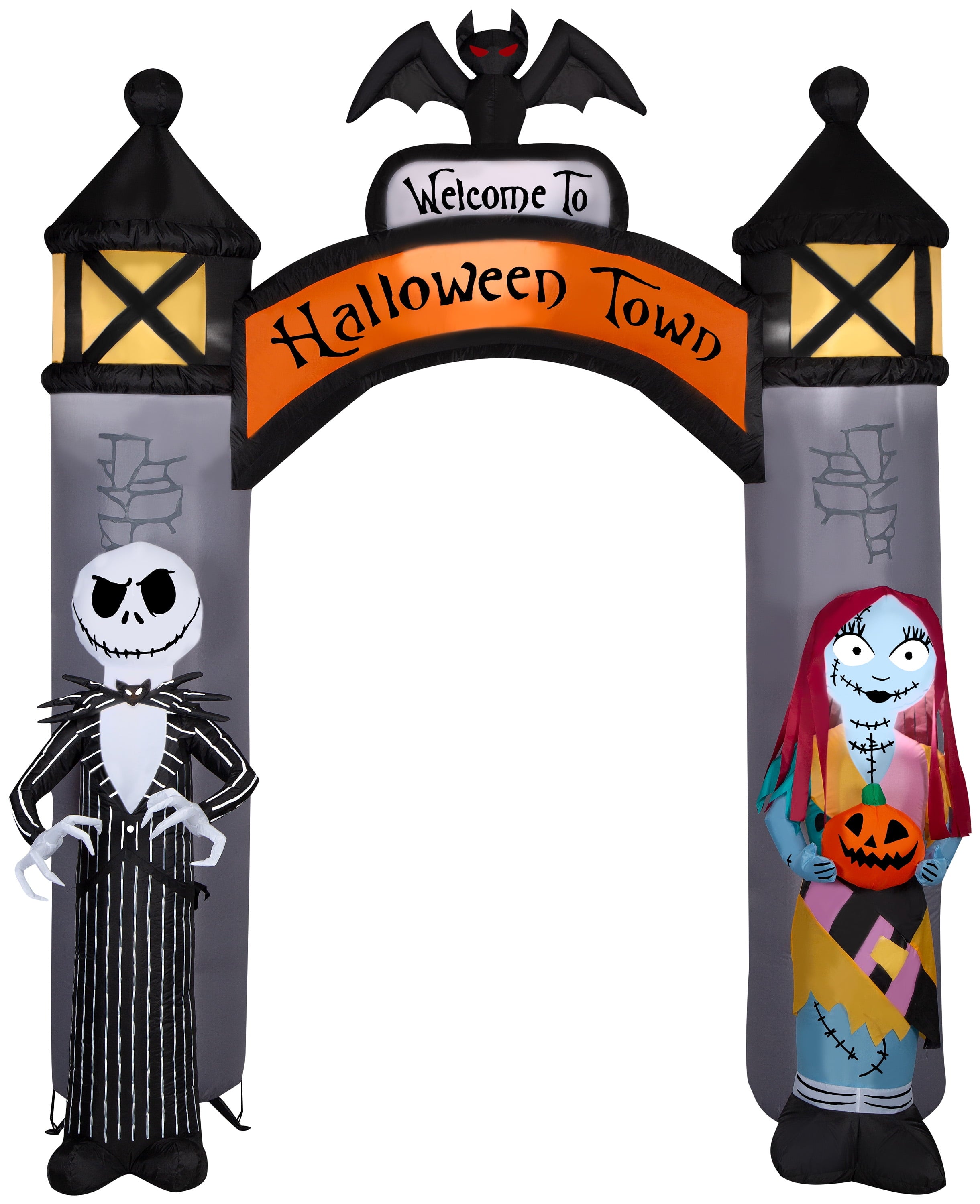 Airblown Inflatable NBC Welcome to Halloween Town Archway Disney, 8.5 ft Tall, Grey