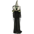 5.5 ft Poseable Witch with Spell Book, Lights and Sound, Indoor/Covered Outdoor Halloween Decoration, HHWITCH-9FLS