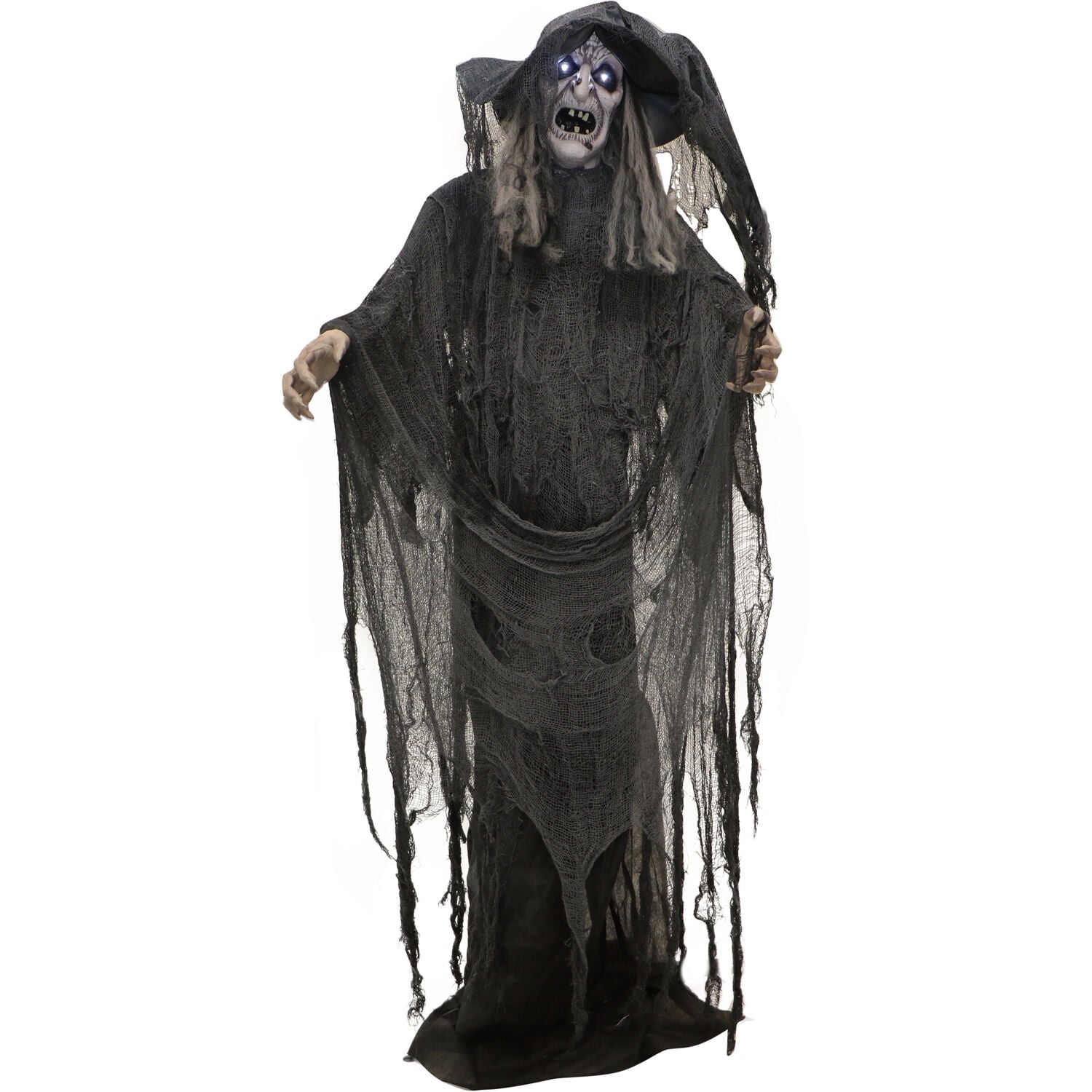 5.75 ft Animatronic Witch Indoor/Covered Outdoor Halloween Decoration, HHWITCH-20FLSA