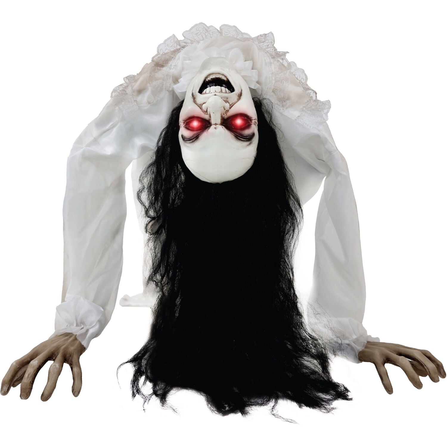Lifesize 35" Animatronic Possessed Woman with Lights and Sound, Halloween Decoration,HHLADY-11FLSA