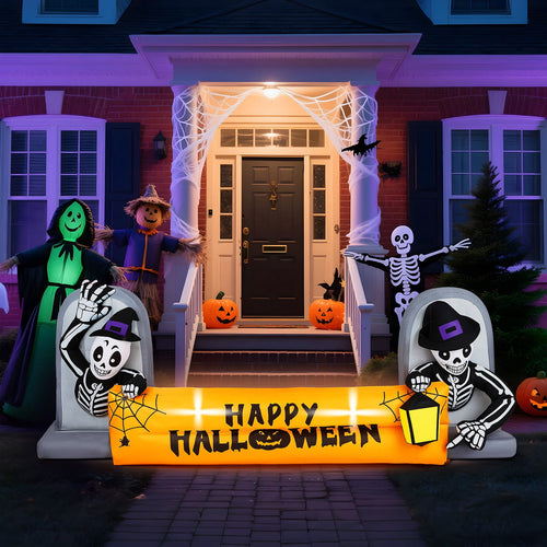 10' Halloween Inflatables Outdoor Halloween Tomb Decoration Banner Blow up Decor
