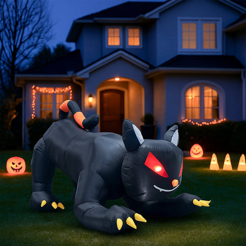 4.5' Halloween Inflatables Outdoor Halloween Decoration Giant Cat Blow up Decor