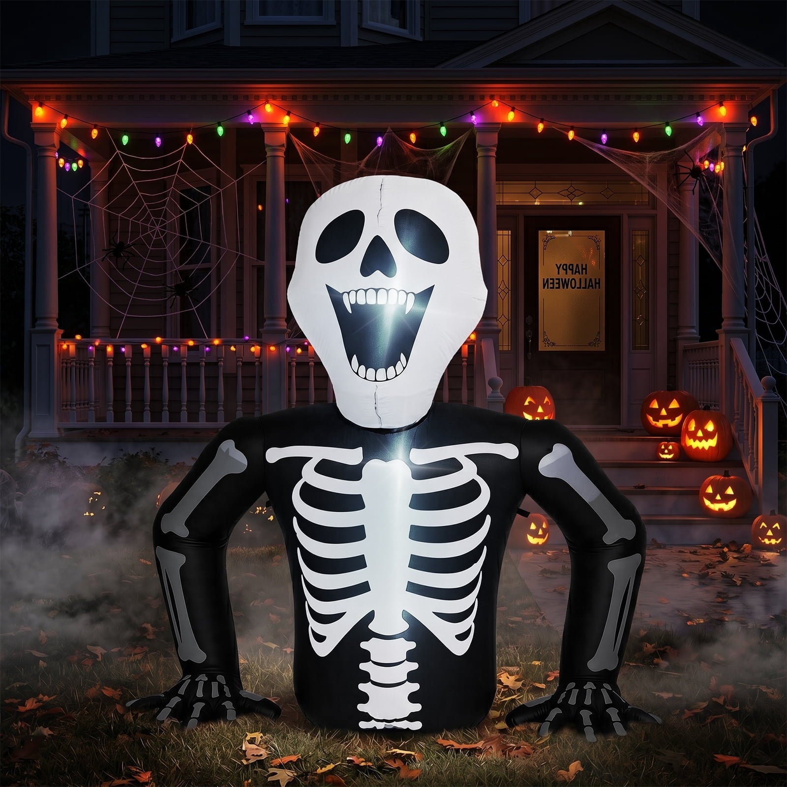 6' Halloween Inflatables Skeleton Outdoor Halloween Decoration Emerging Skeleton,Built-In LED