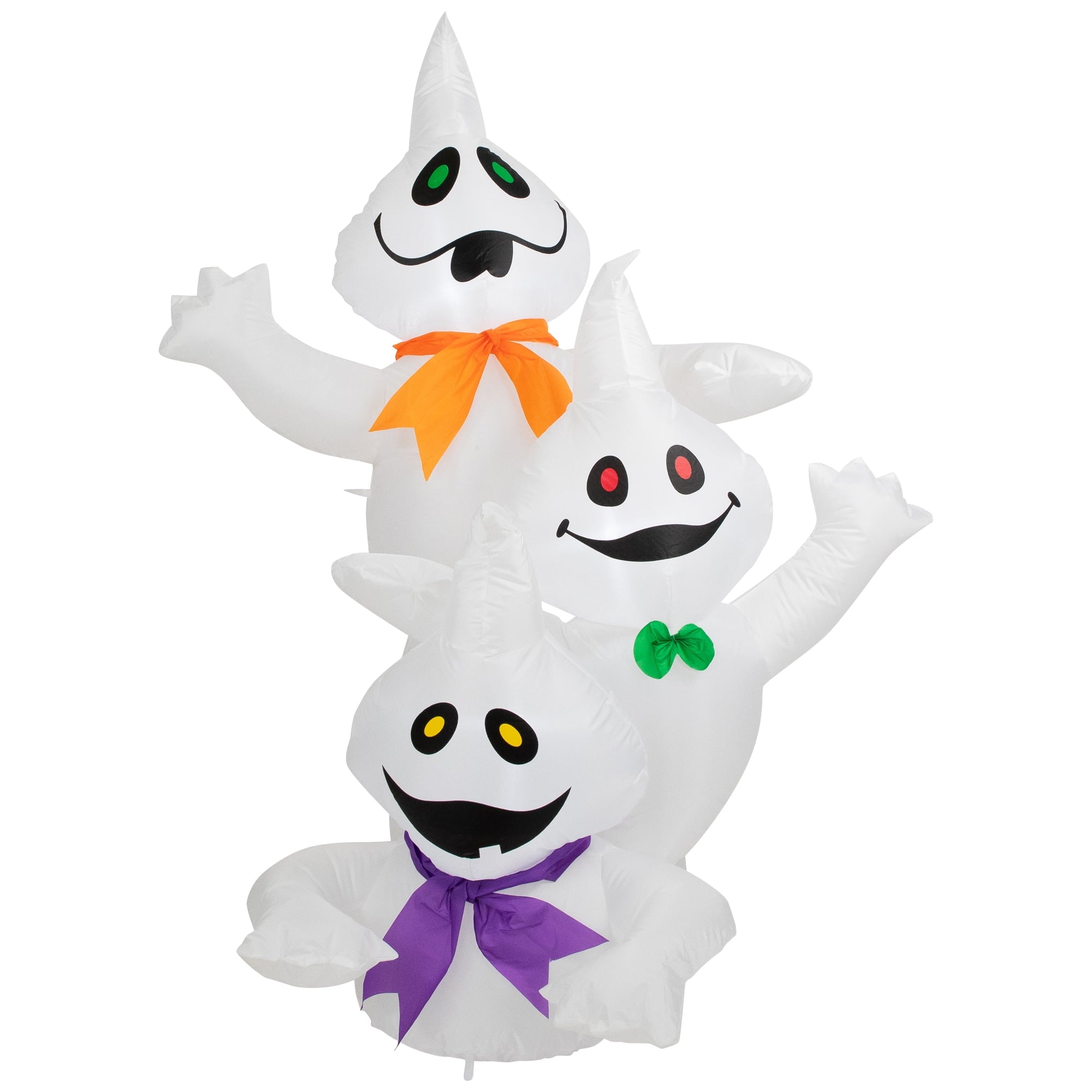 LED Lighted Ghost Trio Inflatable Outdoor Halloween Decoration - 3.5'- Warm White Lights