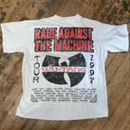 Ratm X Wu 1997 Tour Merch Rare Vintage Washed White T-Shirt