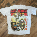 Ratm X Wu 1997 Tour Merch Rare Vintage Washed White T-Shirt
