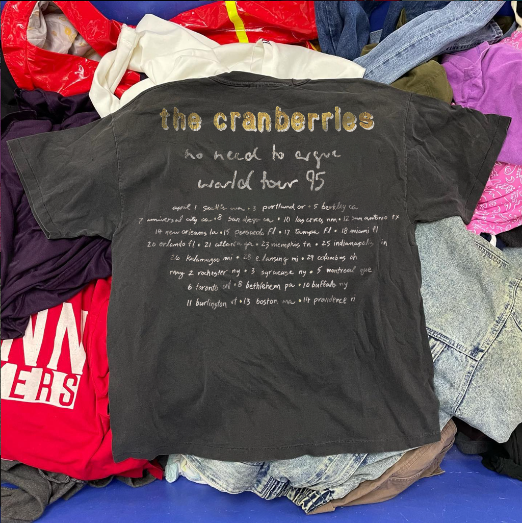 The Cranberries - No Need To Argue 1995 World Tour - Black Washed T -Shirt