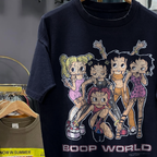 1998 Spice Girls X Boop World 'Girl Power' Rare Washed Navy T-Shirt