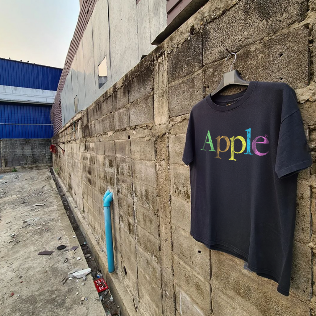 90's Apple Vintage Washed Black T-Shirt