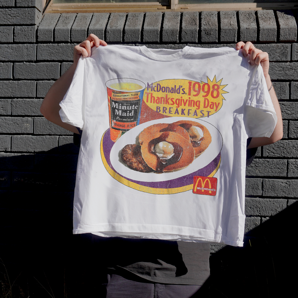 98 Thanksgiving Breakfast Promo White Vintage Washed T-Shirt
