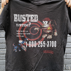 95 Nintendo Busted Systems Rare Employee Vintage Washed Black T-Shirt