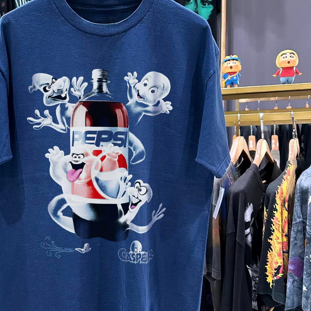 1995 Casper 2 Ltr Pepsi Promo Blue T-Shirt