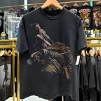1996 Princess Leia And Jabba The Hutt Rare Star Wars Promo Washed Black T-Shirt