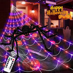 CrypticCrops Scidweet Outdoor, 350 LED Halloween Spider Web Lights with 79" Giant Spider for Home Garden Yard Decor