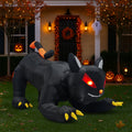 6.5' Halloween Black Cat Inflatable Moving Head, Halloween Decorations Blow Up Yard Decor Built-in LEDs for Holiday Party