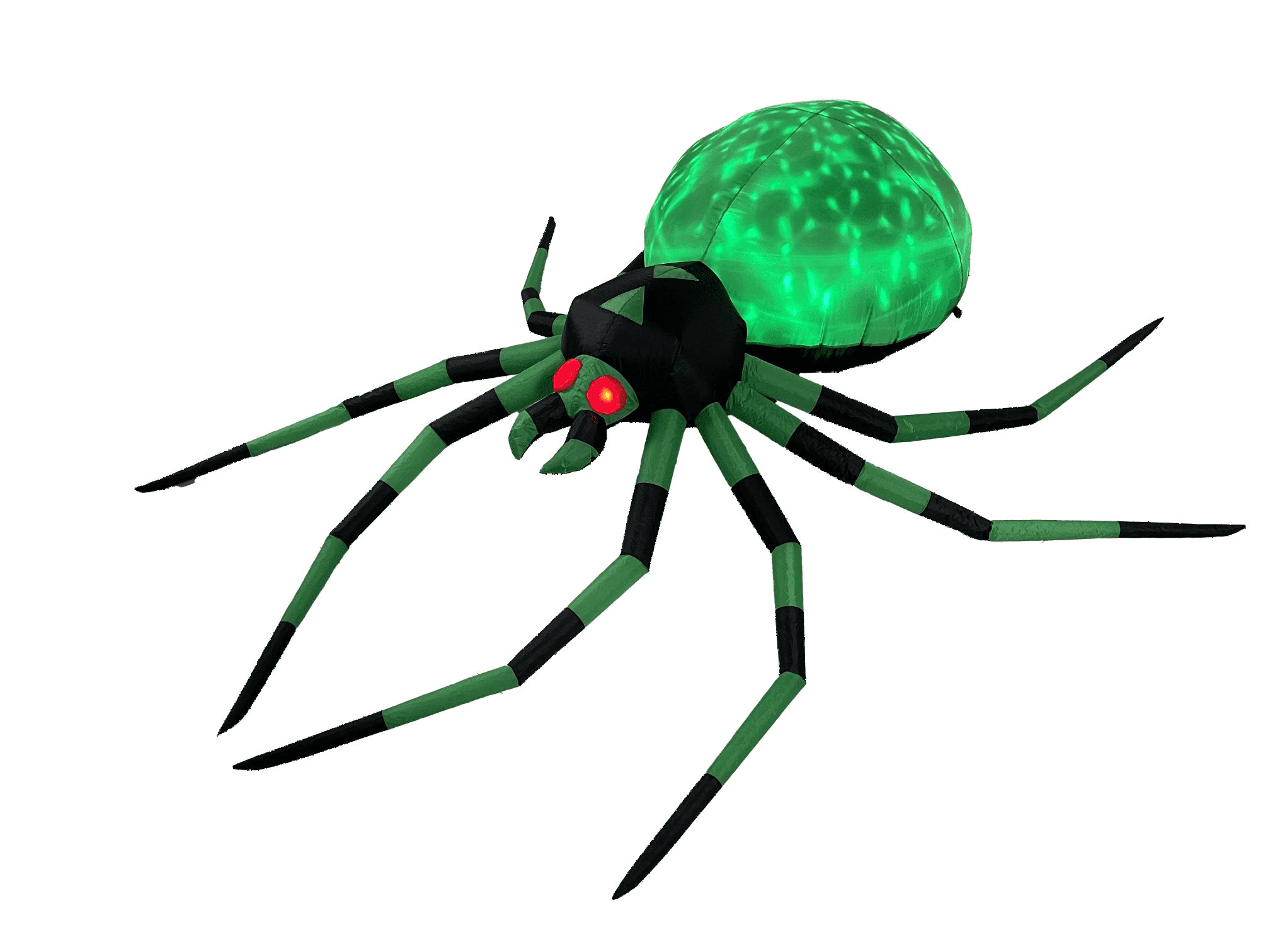 12FT Halloween Inflatable Giant Spider with Disco Lights, Outdoor Yard and Garden Decor for Party, Lawn, Holiday, Green