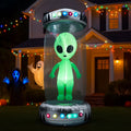 8 FT Halloween Inflatables UFO Alien Decoration Outdoor Halloween Decoration