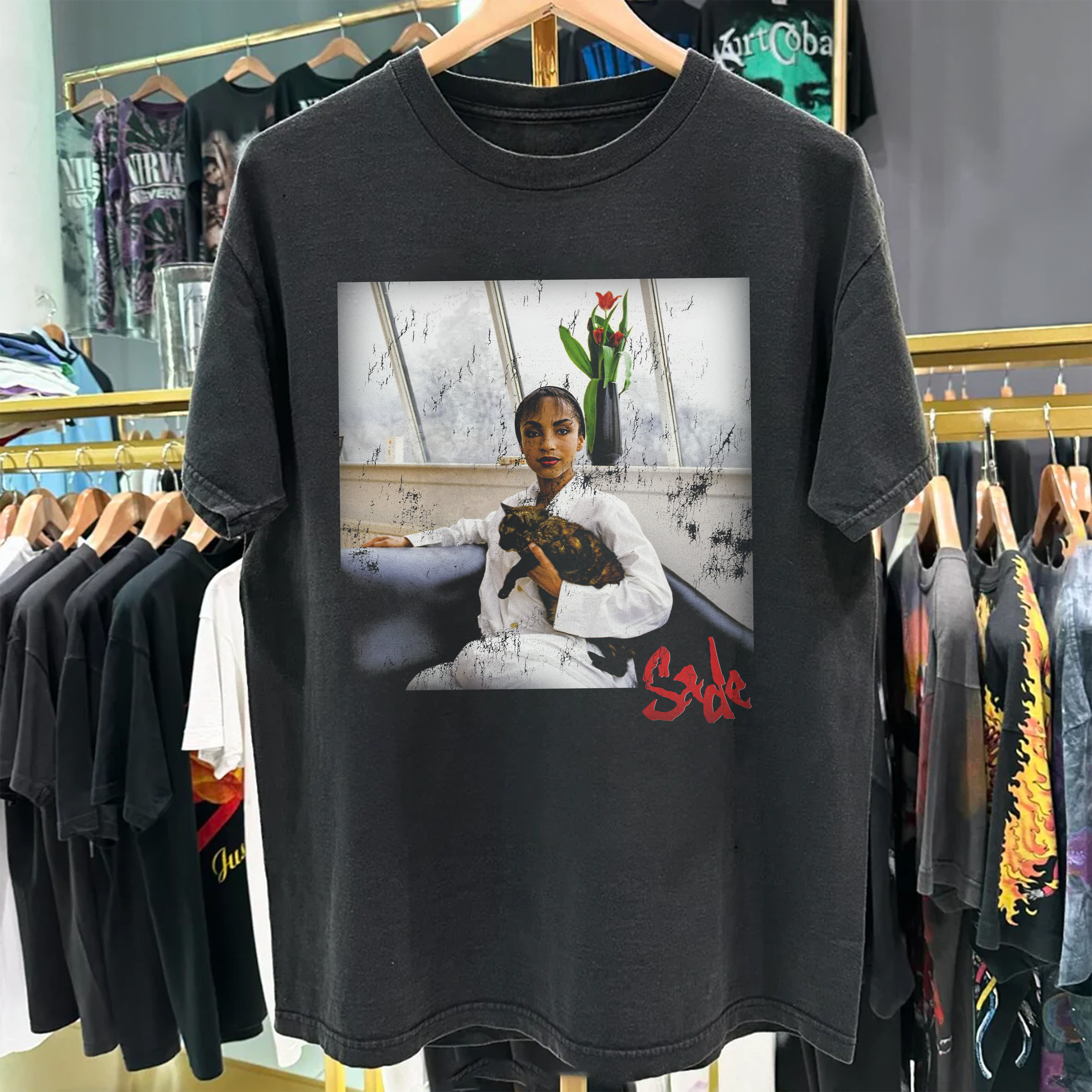 Retro Sade Heavyweight Black Tshirt