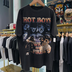 90s Hotboys 'We On Fire' Rare Washed Black Rap Tee