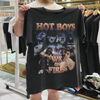 90s Hotboys 'We On Fire' Rare Washed Black Rap Tee