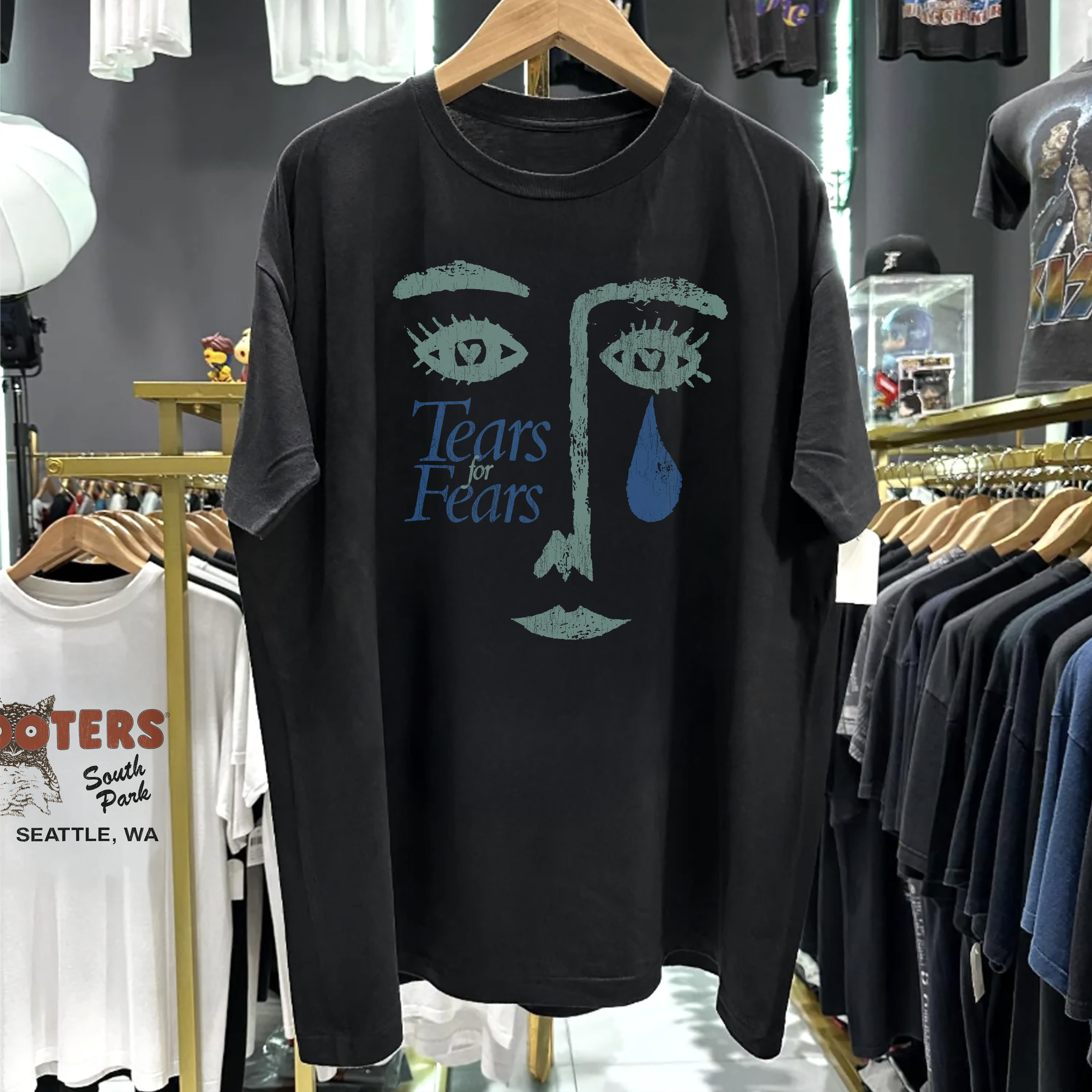 Rare Tears For Fears Washed Black Tee