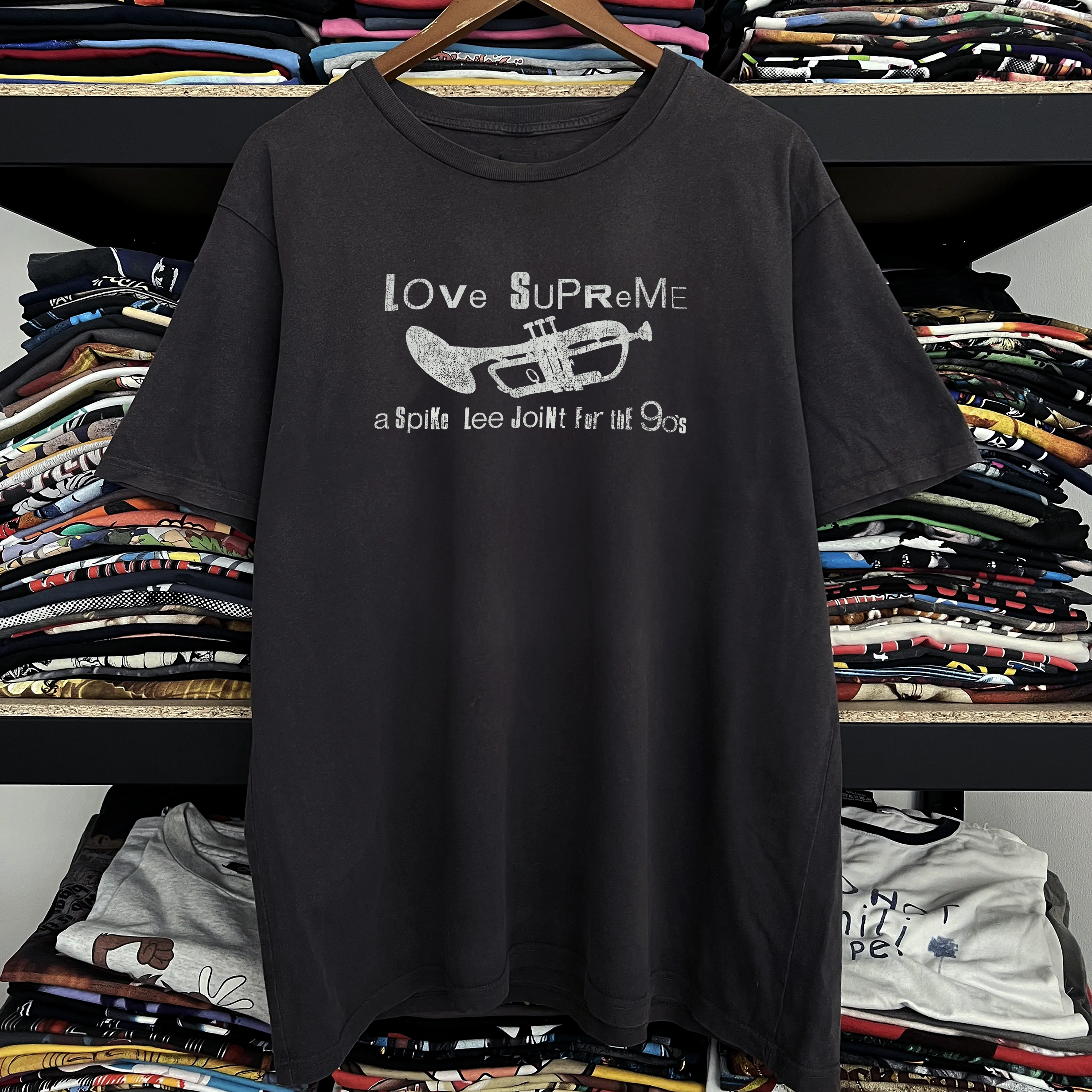 90s Spike Lee Love Supreme Washed Black Tee