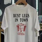 Rare Best Legs In Town Washed White Tee