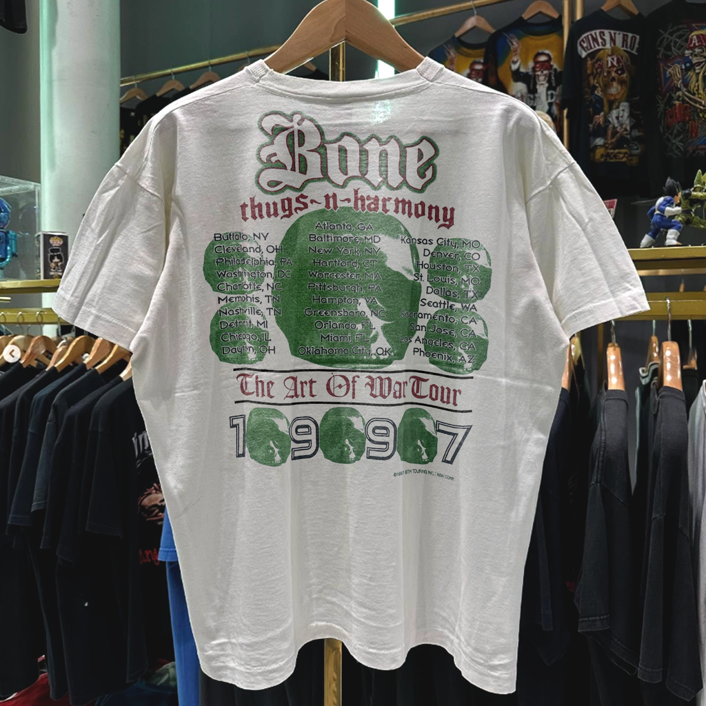 1997 Bone Thugs N Harmony 'Art Of War' Rare Washed White Rap Tee