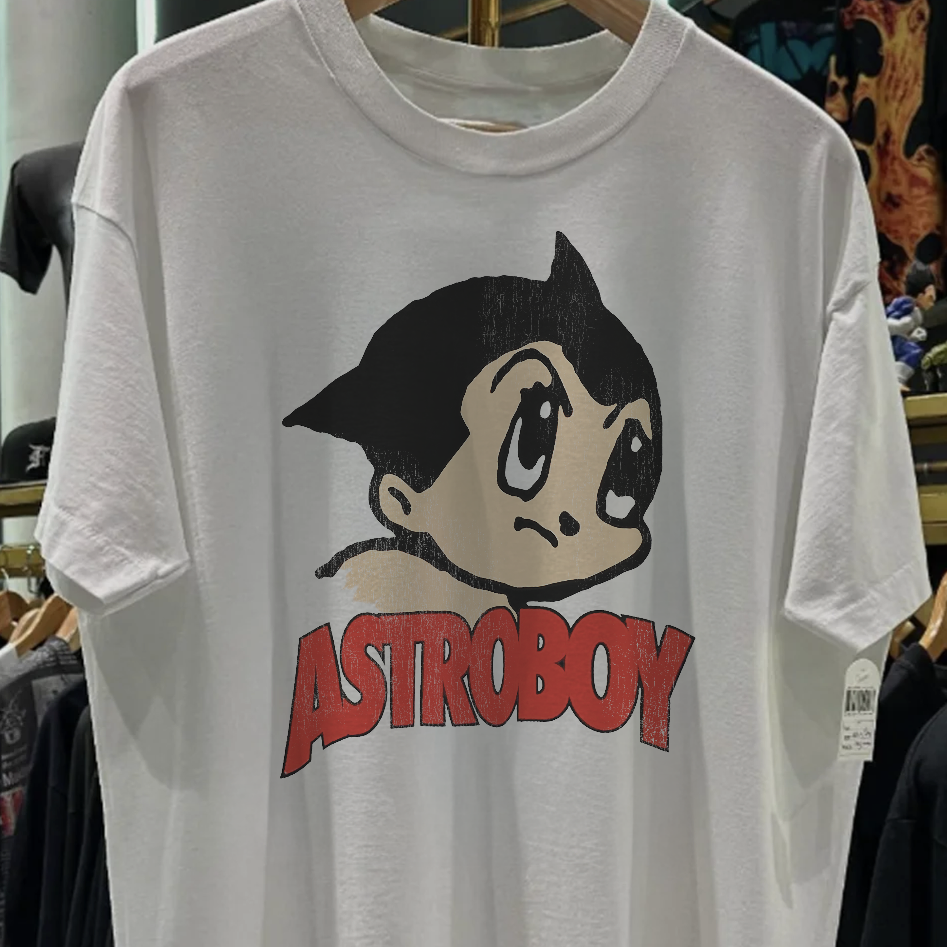 90S Astro Boy Washed White Tee