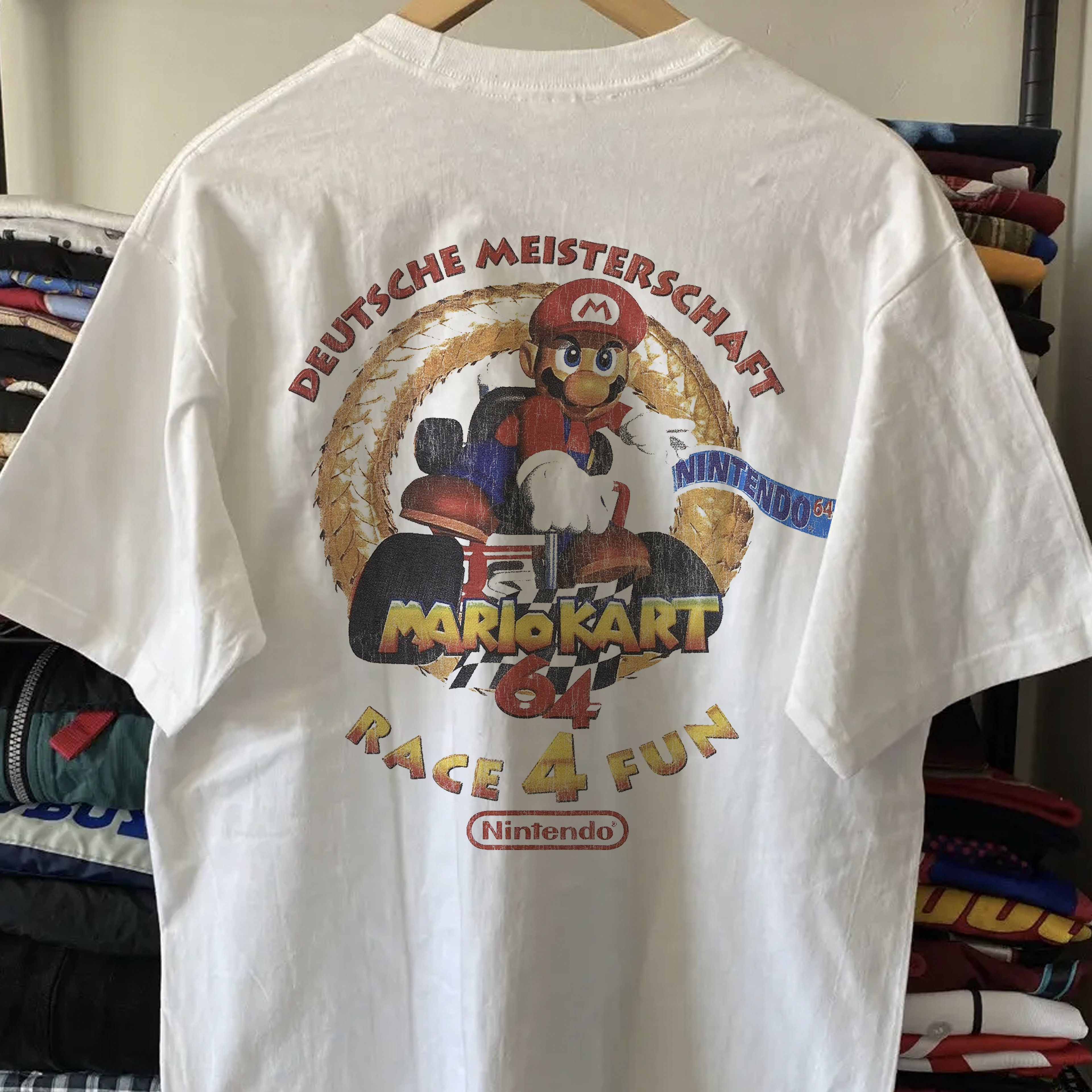 90s German Mario Kart Winners Washed White Tee
