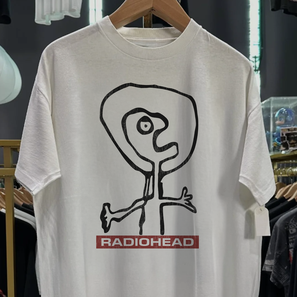 90S Radiohead Promo Washed White Tee